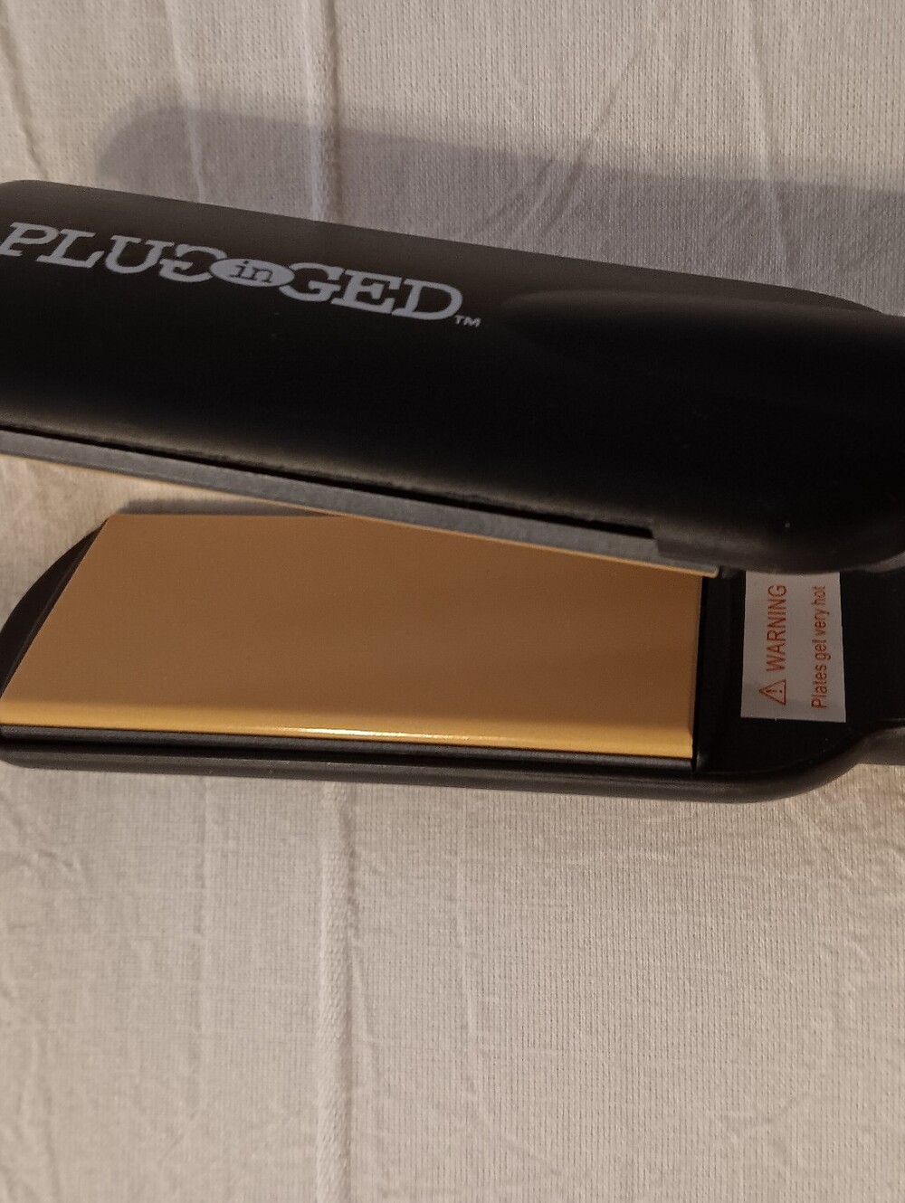 Plugged In GED Gold Plate Hair Straightener